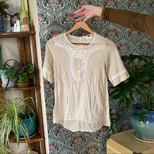 Urban Outfitters brand P&N sheer embroidered top